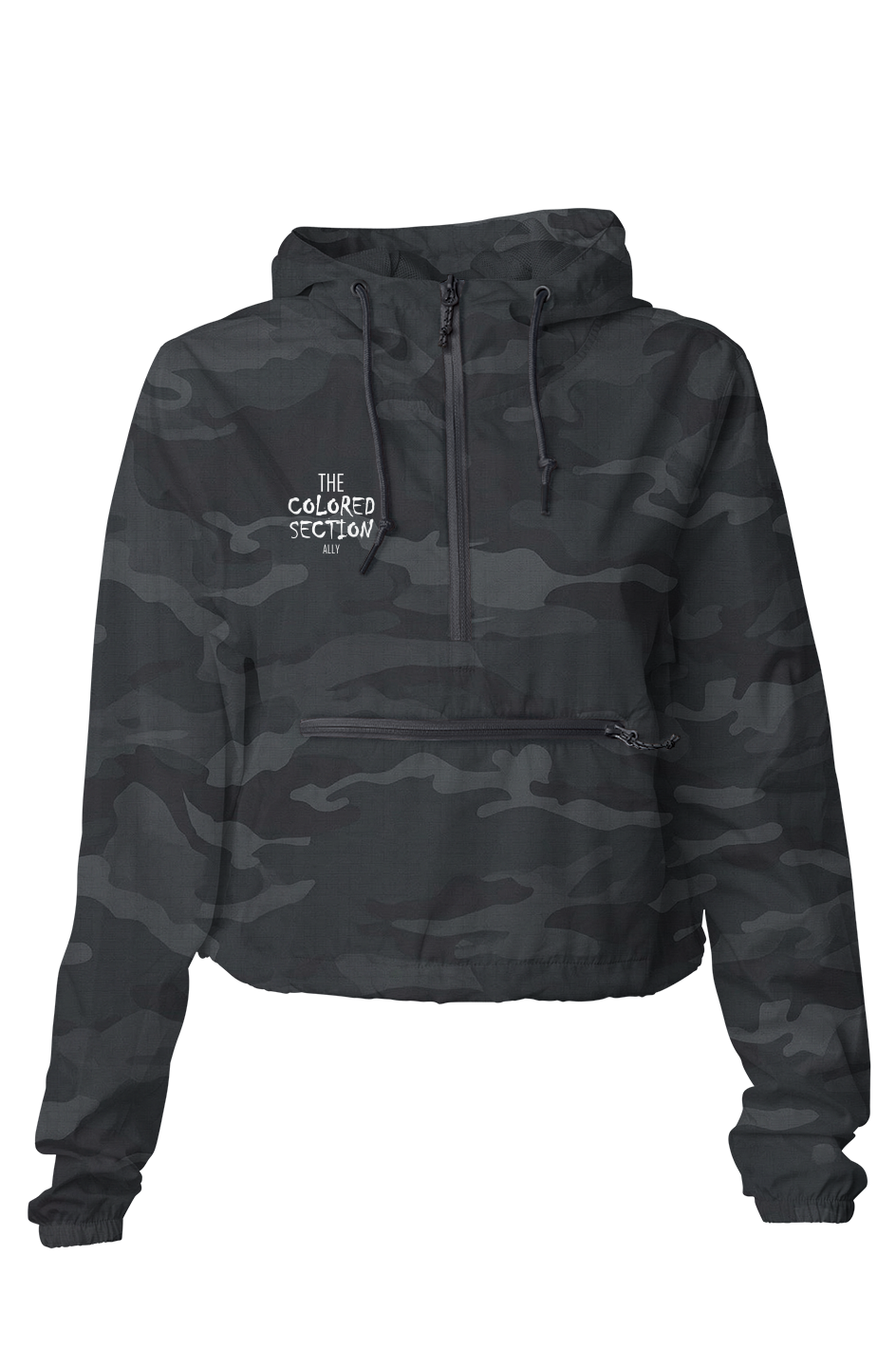 Black Camo Crop Windbreaker