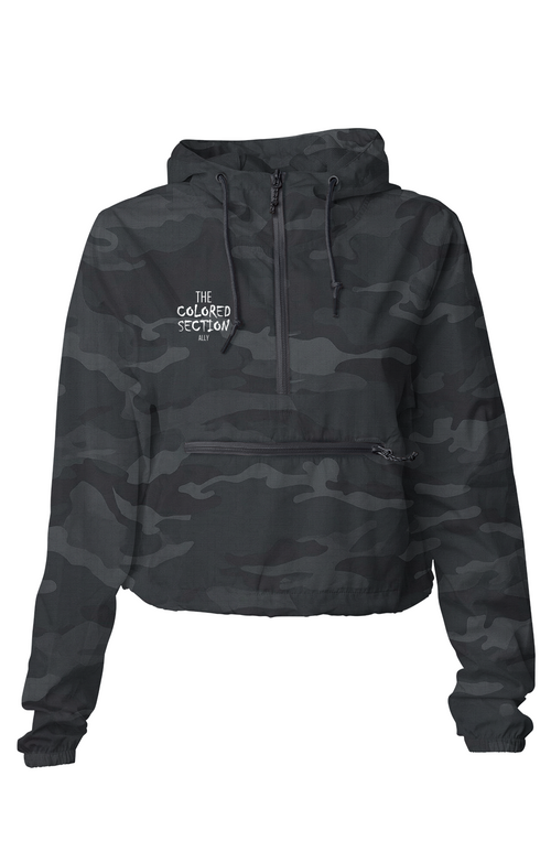 Black Camo Crop Windbreaker