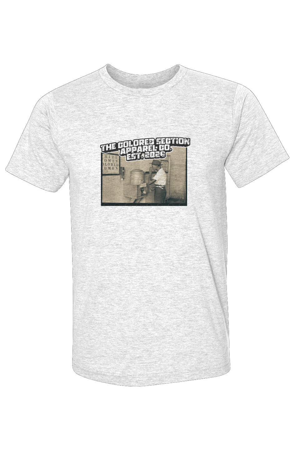 1939 Negro drinking at "Colored" water cooler Unisex 50 50 Fine Tee