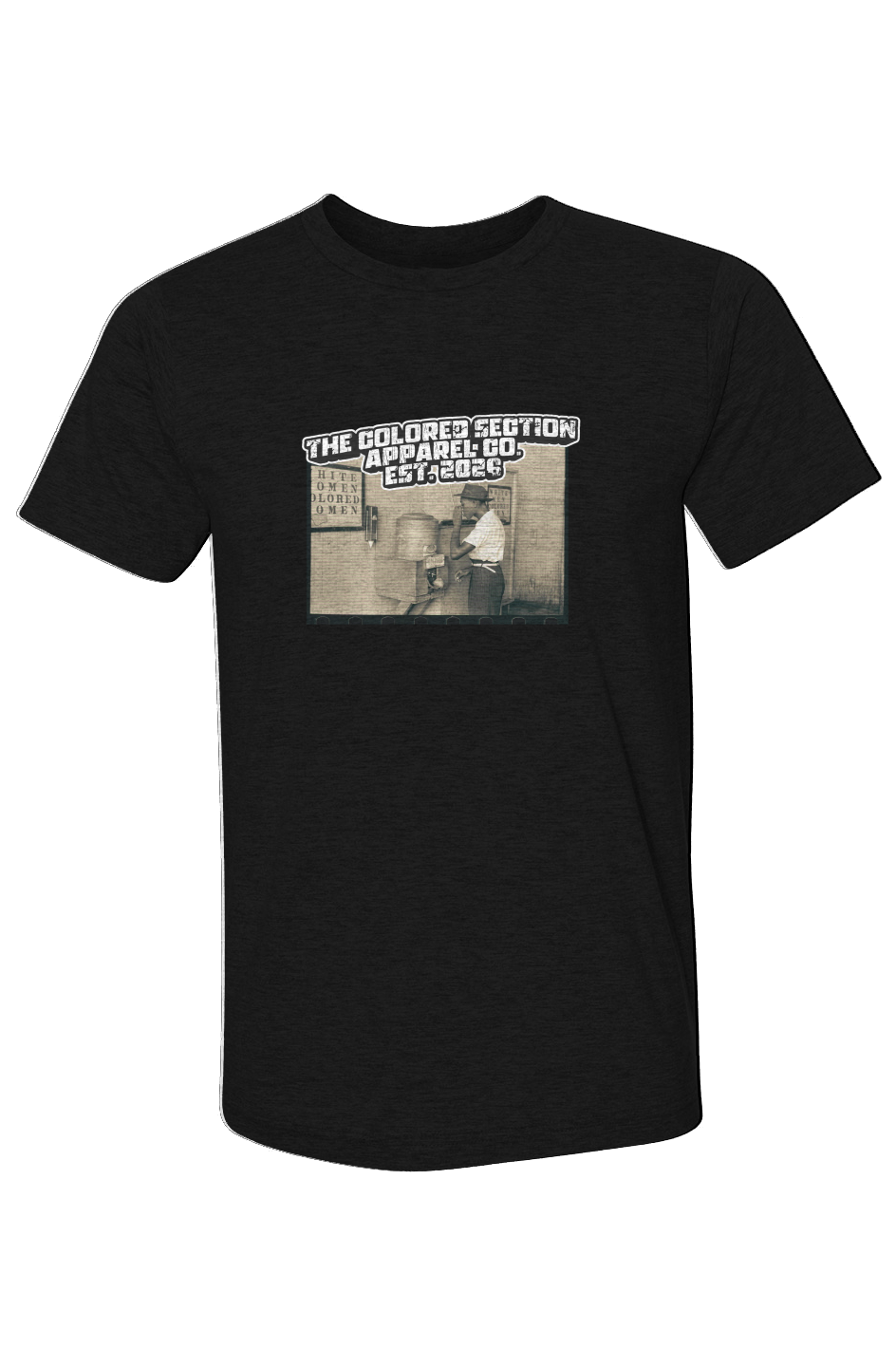 1939 Negro drinking at "Colored" water cooler Unisex 50 50 Fine Tee