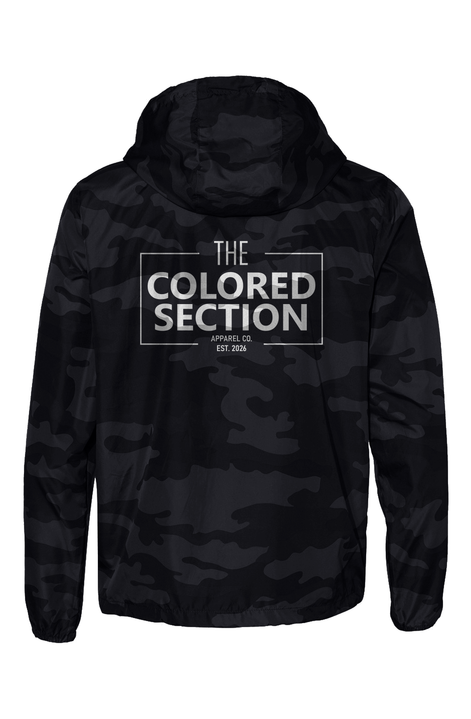 Black Camo Water Resistant Windbreaker