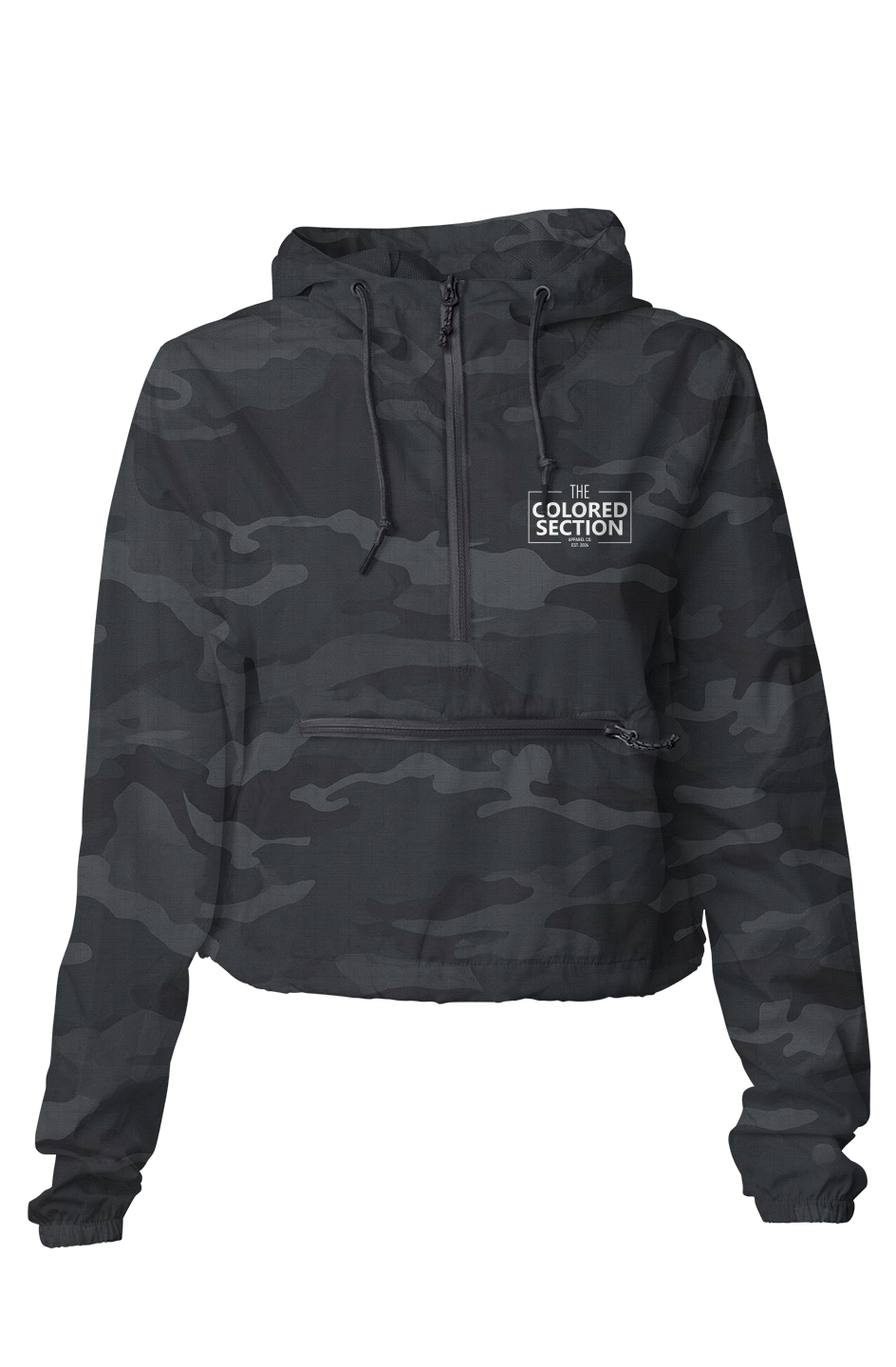 Black Camo Crop Windbreaker